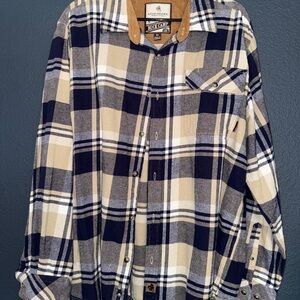 Legendary white tails blue and white flannel